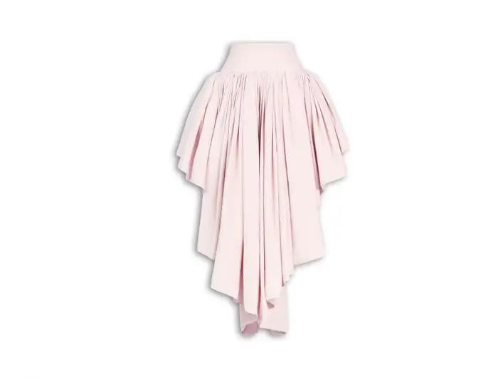 Jupes asymétriques pour femmes, forme d'escalier rose couture, longueur cheville, jupes sur mesure, plusieurs couleurs disponibles