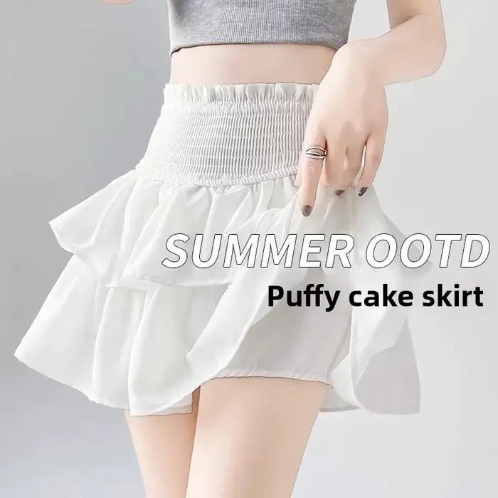 Jupe mini trapèze blanche grande taille pour femme