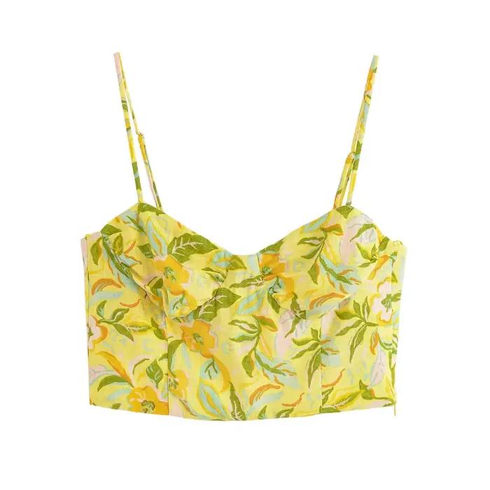 Ensemble haut et jupe taille haute coupe ajustée avec bretelles