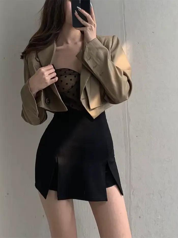 Jupe courte fendue sexy pour femmes