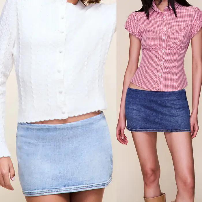 Mini-jupe en jean bleu clair Guz