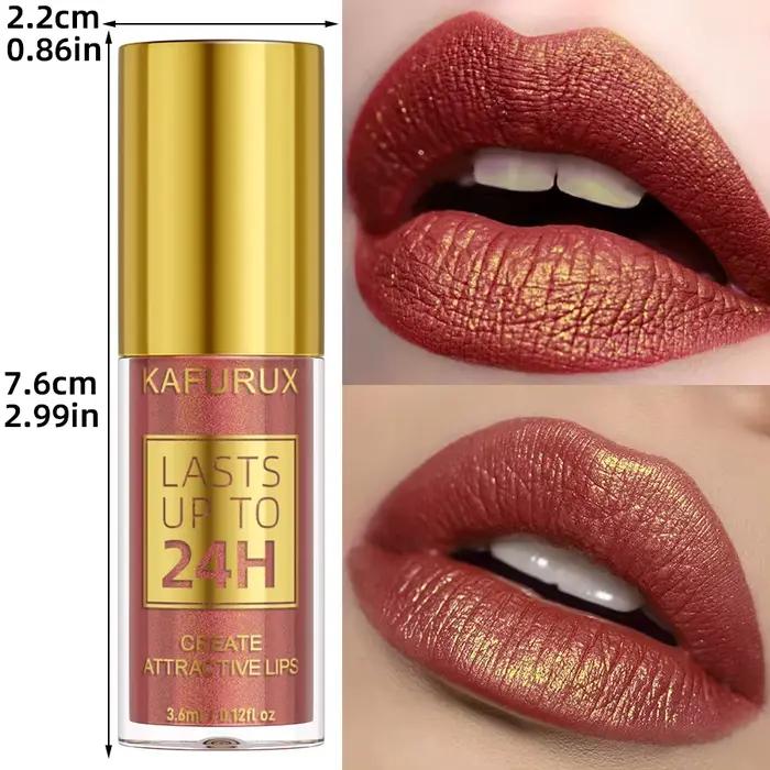 Rouge à lèvres métallique à paillettes, 14 couleurs, brillant, longue durée, liquide imperméable, maquillage, huile, teinte, cadeaux pour W
