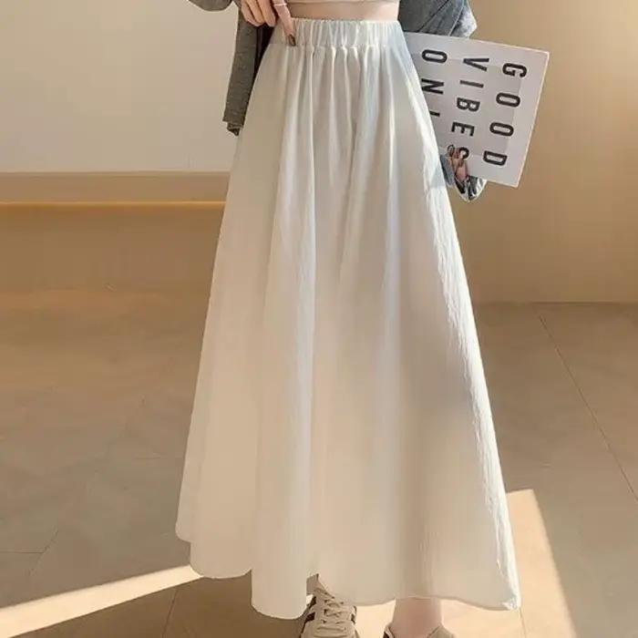 Jupe mi-longue blanche Style forêt pour femmes