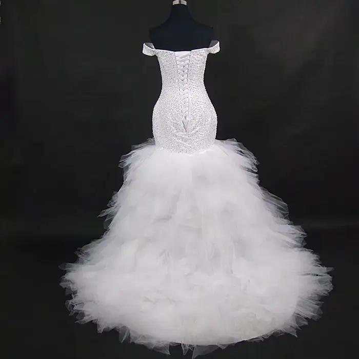 Robes de mariée et de soirée asymétriques à une épaule, dos nu, sexy, en dentelle, coupe ajustée, longues, avec traîne, en tissu principal, différentes tailles