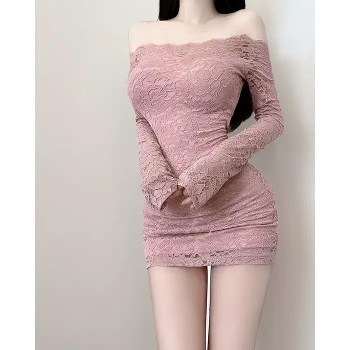 Robe élégante en dentelle pour femme, jupe de hanche française, amincissante