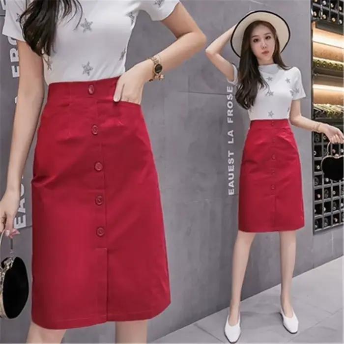 Jupe trapèze taille haute pour femme