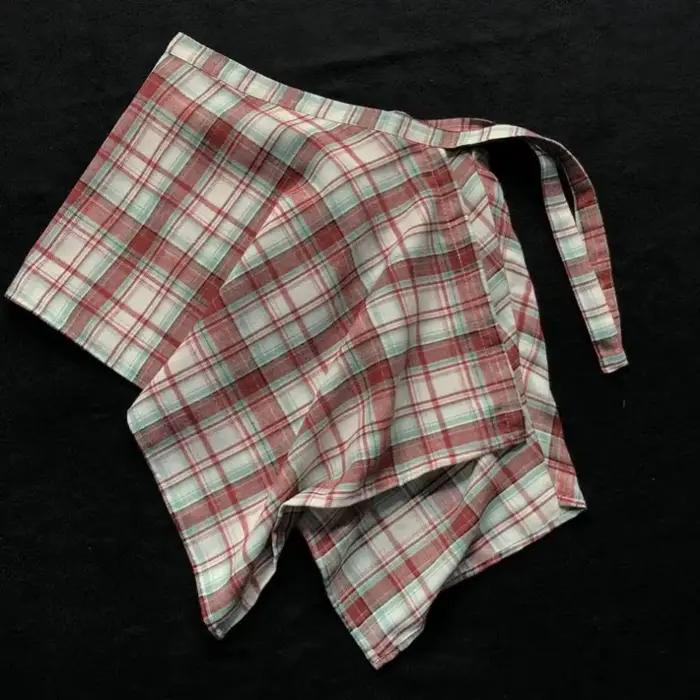 Jupe trapèze courte aux carreaux bleus et blancs, décontractée et élégante pour filles, mini jupe élastique polyester, été junior, style streetwear
