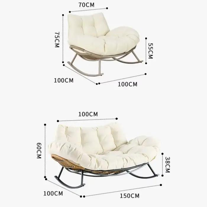 Fauteuils de salon en rotin, inclinables, ergonomiques, design, surdimensionnés, canapé à bascule, Sillas, meubles de maison