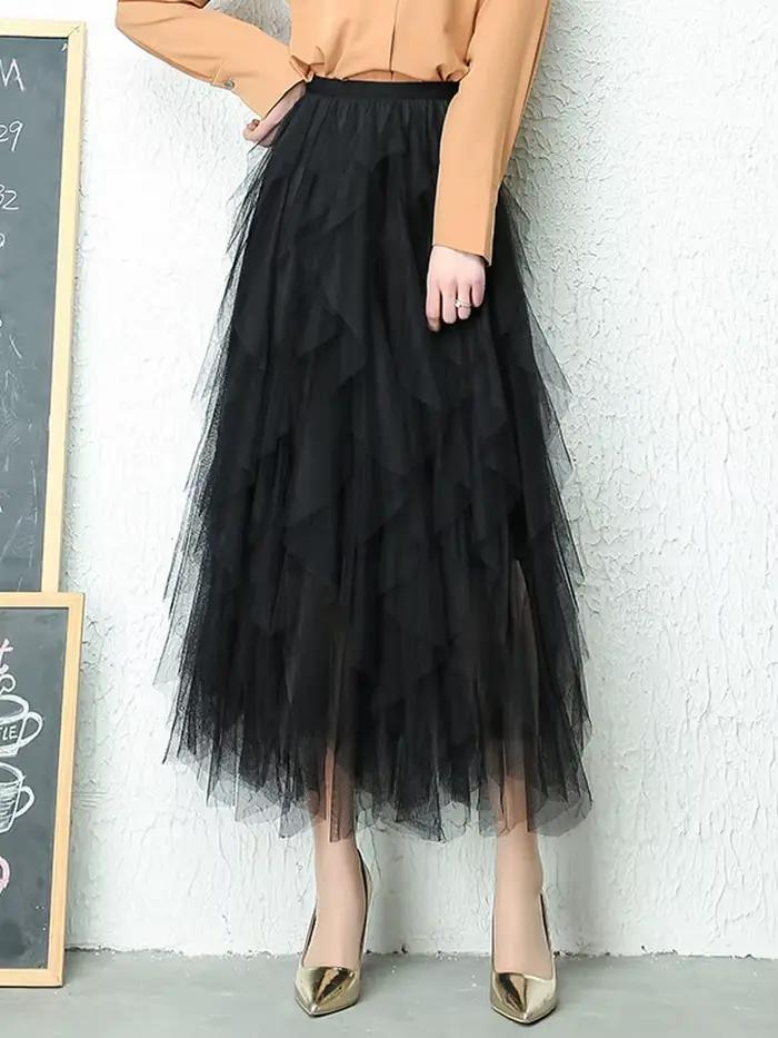 Mode Tutu Tulle jupe femmes longue Maxi