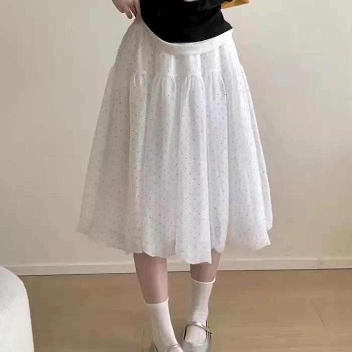 Jupe bouffante Sweet Wind à petits pois pour femme