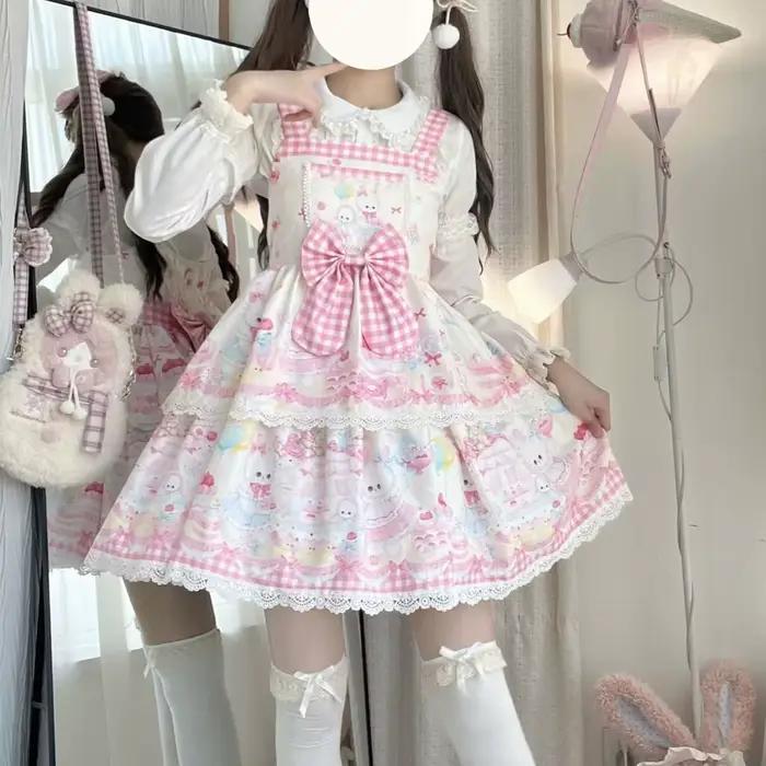 Jupe à bretelles au design Lolita original