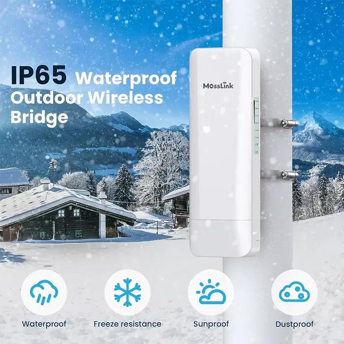 Pont sans fil PTP extérieur longue portée 5KM, étanche IP65, pont réseau sans fil Poe 5.8G pour la construction d'extension WiFi