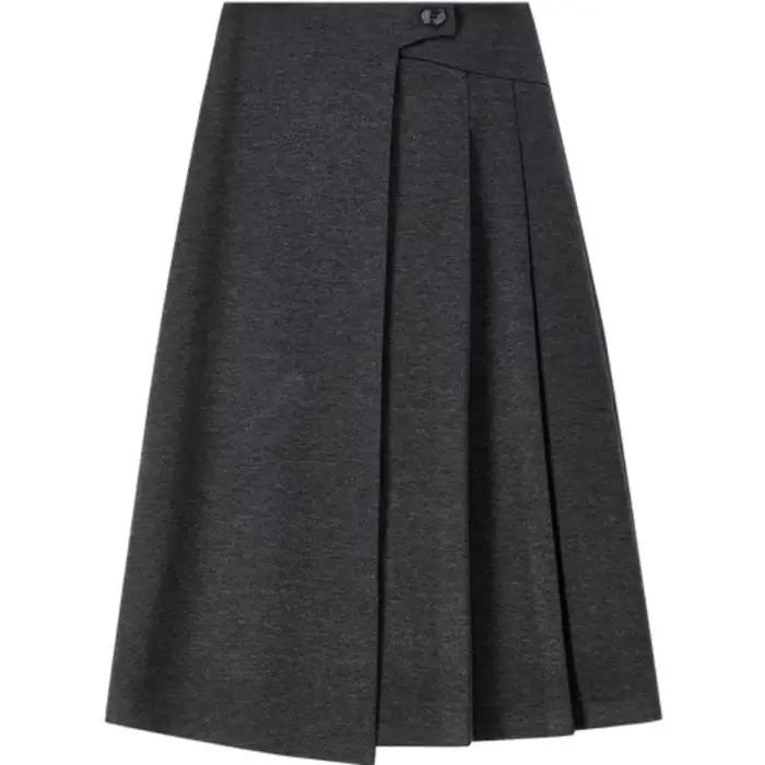 Jupe plissée SENTUBILA 2026 Nouvelle collection Hiver Grise Taille Haute pour le Bureau Jupe Midi Amincissante pour Femme 154QB4852