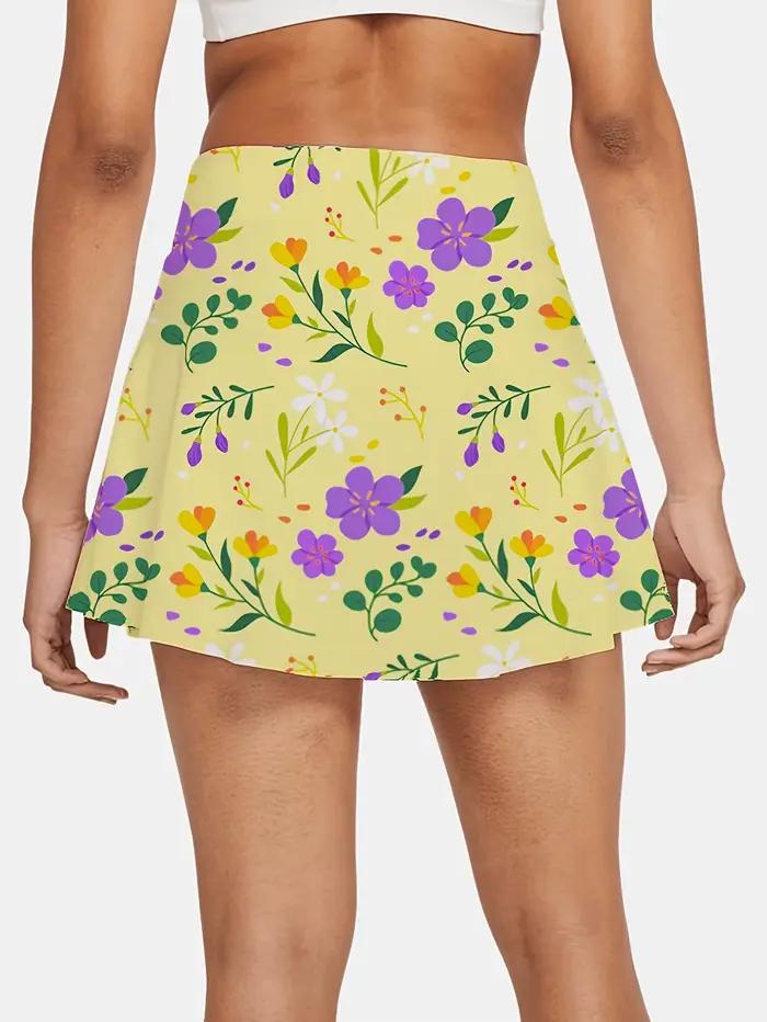 Mini jupe imprimée jaune taille haute pour filles