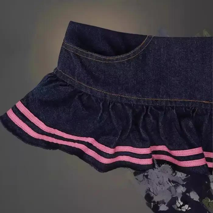 Jupe en jean plissée rose pour femmes