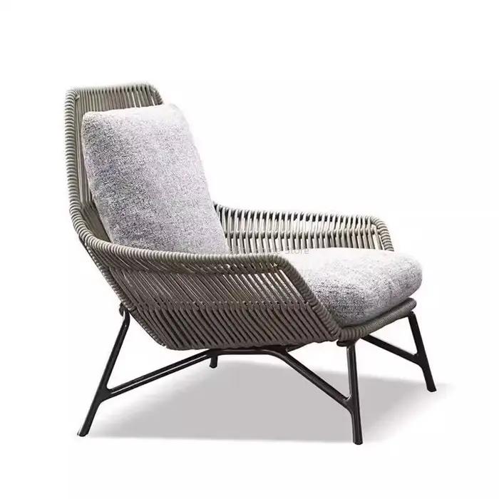 Chaise nordique en rotin pour balcon extérieur, Villa, cour, jardin, salle de soleil, loisirs en plein air, canapé tissé en corde paresseuse