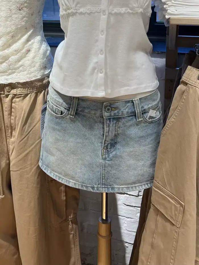 Mini jupes en Denim bleu pour femmes