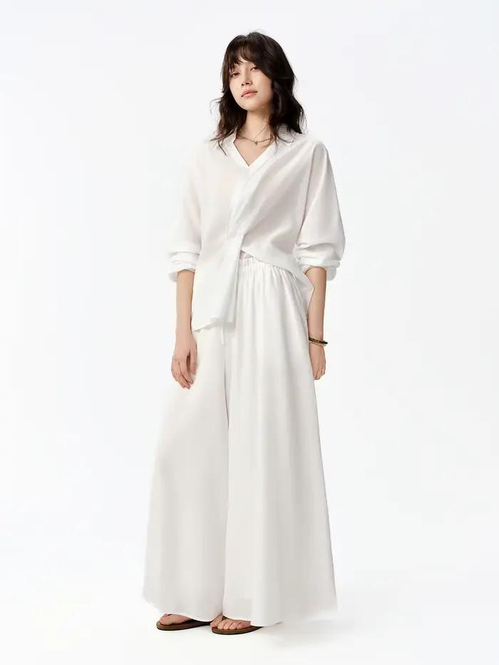 DUSHU – Jupe-culotte décontractée simple pour femme