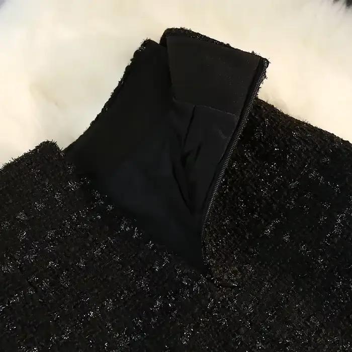 Jupes longues en Tweed noir et blanc pour femme