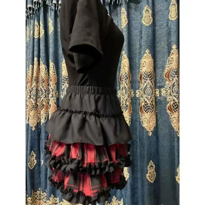 Demi-jupe citrouille taille haute Style Punk