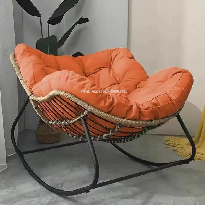 Chaise à bascule extérieure adulte paresseux canapé nid d'oiseau en forme de salon balcon sieste petit appartement rotin tissé Adul chaise à bascule