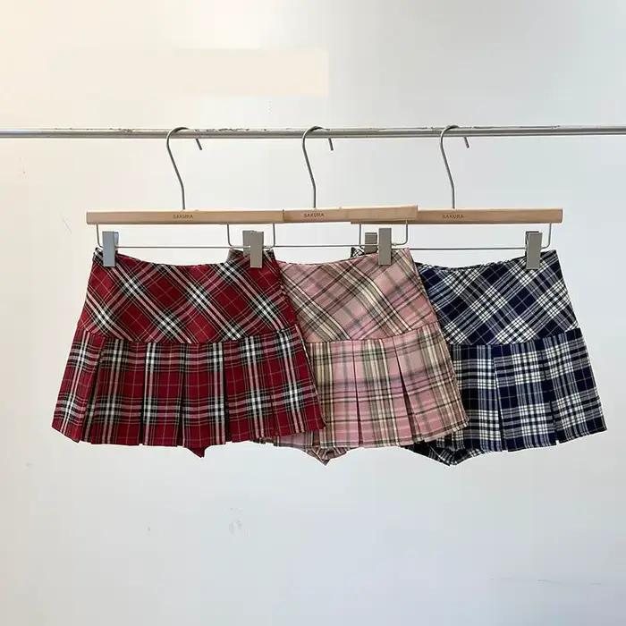 Mini jupe plissée taille haute pour femme