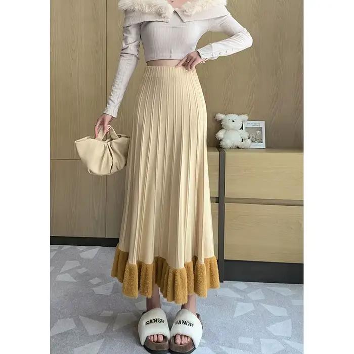 Jupe taille haute en tricot