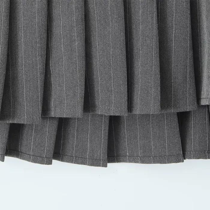 Mini Jupe Plissée à Rayures pour Femme