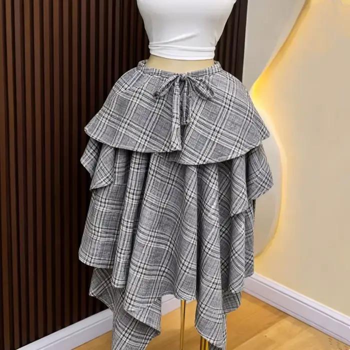 Nouvelle jupe africaine tendance à carreaux pour femme