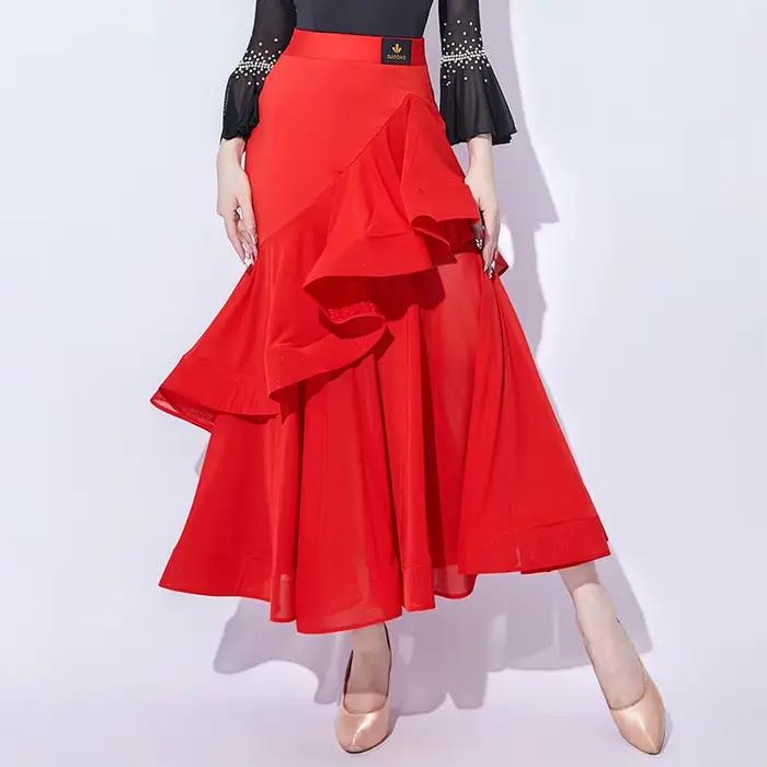 Jupe de danse de salon rouge
