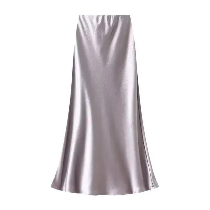 Jupe longue en Satin pour femmes