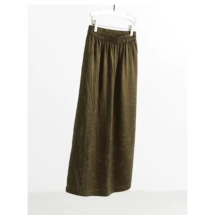 Jupe 100% Acétate, Jupe Longue en Satin à Fente, Jupe Moulante, Nouvelle Mode Printemps-Été pour Femmes