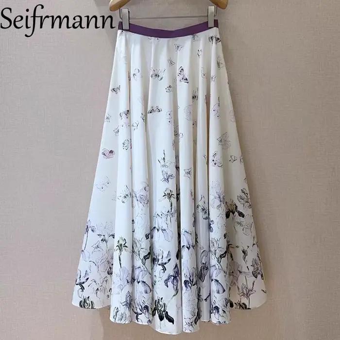 Jupe Iris Papillon en Coton Seifrmann Mode Élégante et Décontractée Pour Femmes Occasions Spéciales Plage