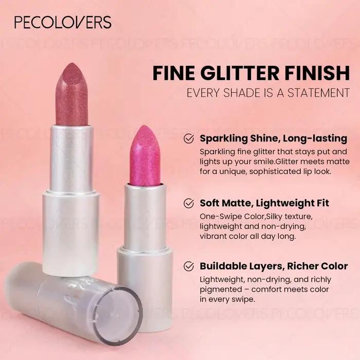 1PC Rouge à lèvres nacré scintillant, brillance éclatante, effet métallique, brillant à lèvres longue durée, texture brillante, maquillage pour soirée et rendez-vous