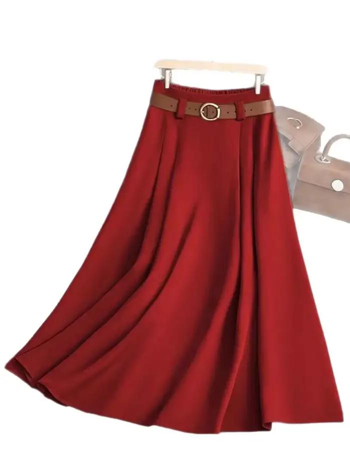 Jupes mi-longues plissées pour femmes