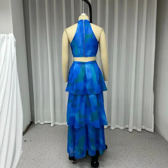 Ensemble de jupe longue en forme de gâteau pour femmes