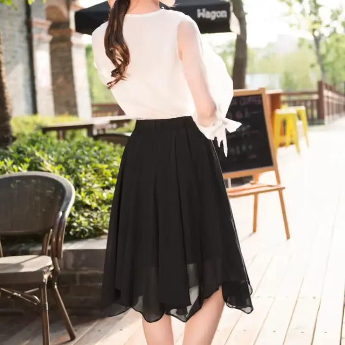 Taille haute plissée femme jupe