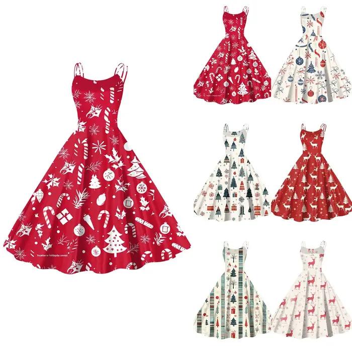 Robe de Soirée de Noël Rouge pour Femme