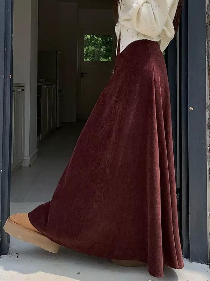 Qiukichon-Jupe sirène longue chic française pour femme