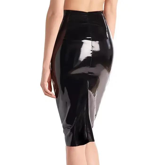 Mini-jupe sexy en similicuir PU