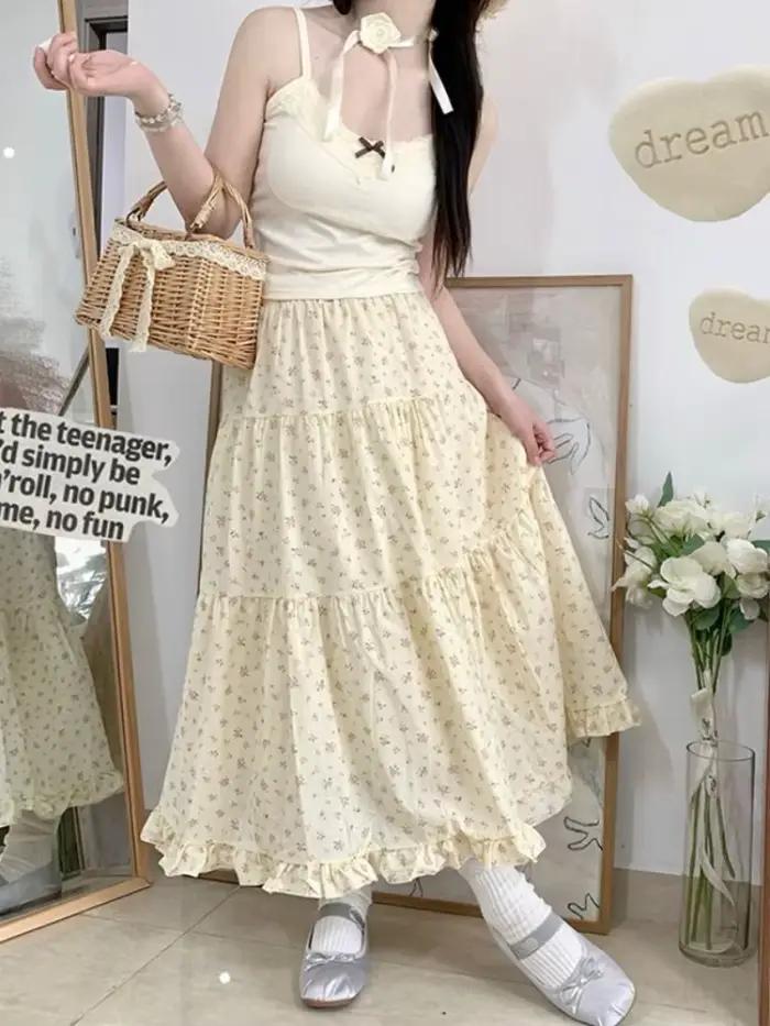 Jupe trapèze florale pour femme