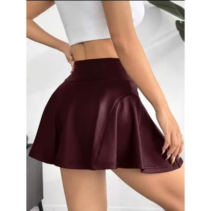 Mini-jupe taille haute évasée pour femme