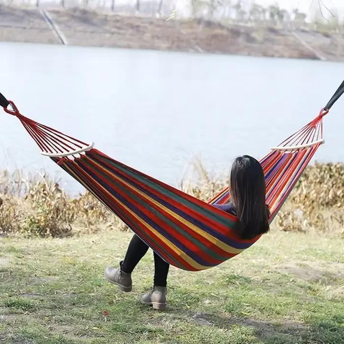 Hamac de loisirs durable pour une personne, chaise suspendue de voyage, lit suspendu, hamacs décontractés pour patio, jardin, cour, extérieur, intérieur avec sac de transport