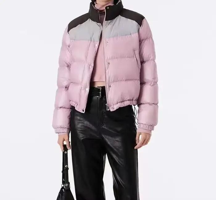 Doudoune 2025 nouveau manteau duvet de canard mode col montant court chaud et épaissi hiver jeune