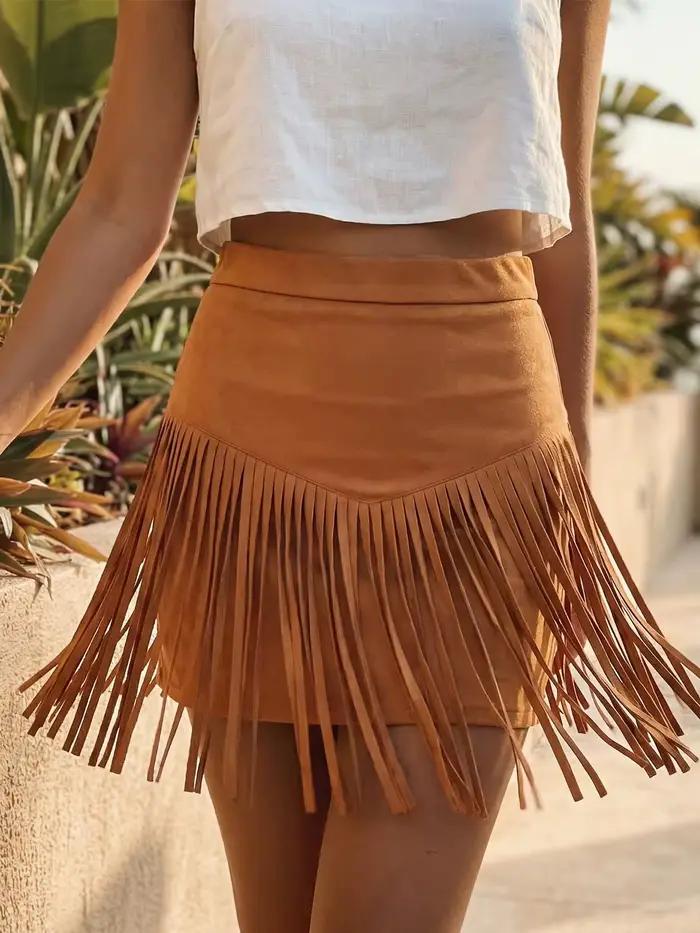Jupe à franges pour femme