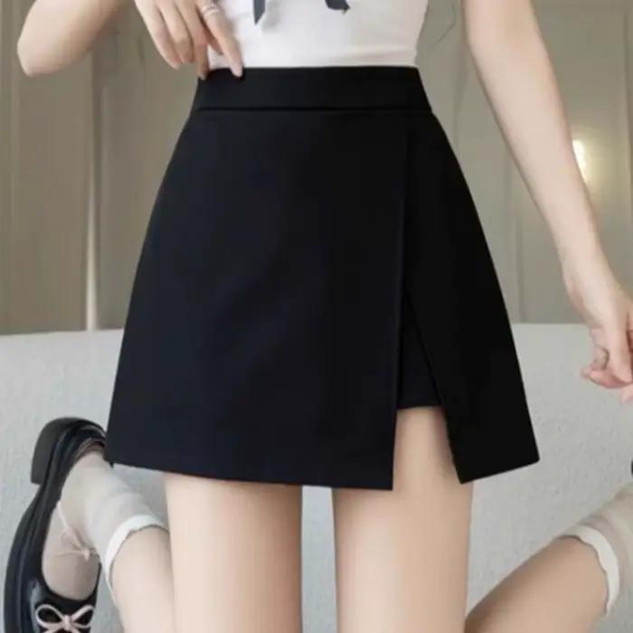Jupe trapèze fendue de Style coréen pour femmes