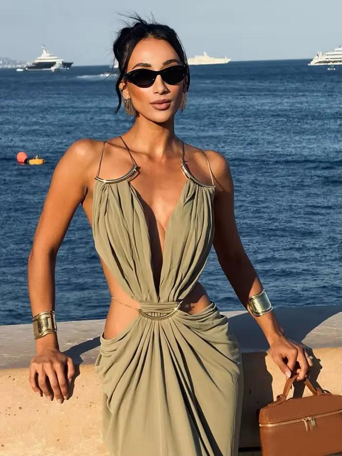 Robes longues élégantes et tendance, style rétro, sexy et fluides pour femmes, idéales pour l'été, le quotidien, les vacances, les soirées et le streetwear.