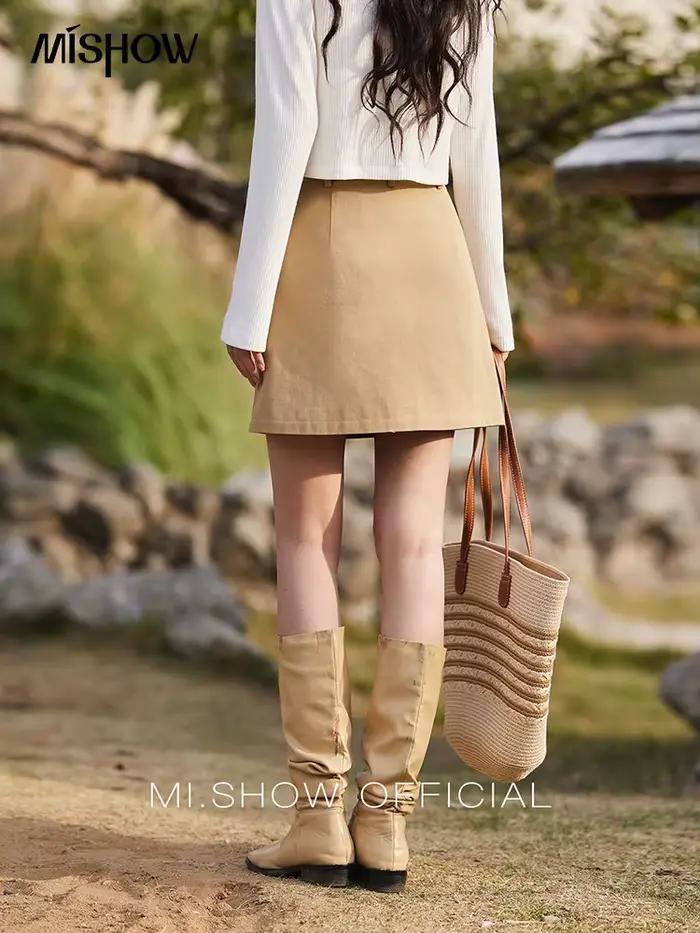 Jupe courte taille haute pour femme