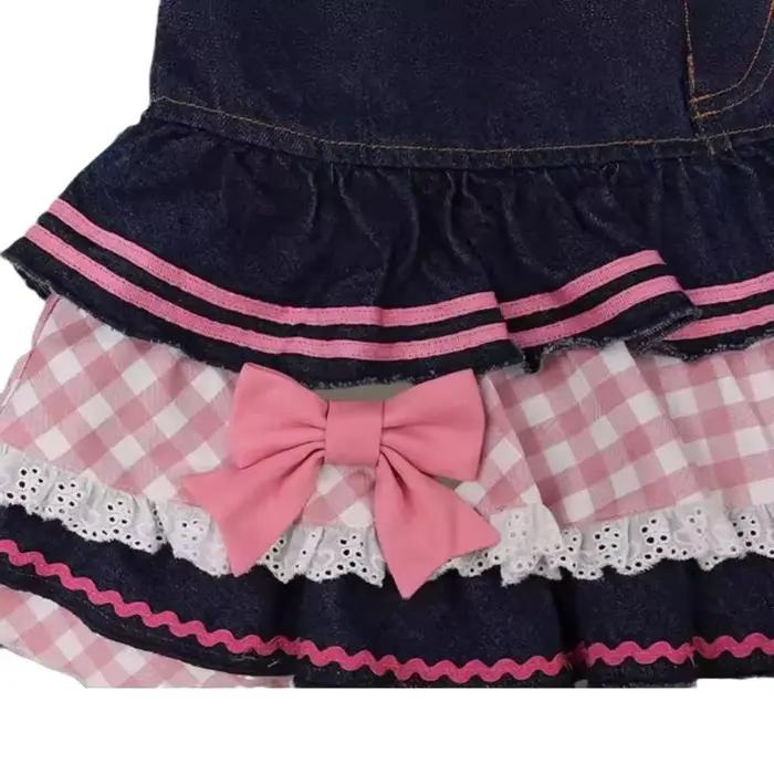 Jupe en jean plissée rose pour femmes