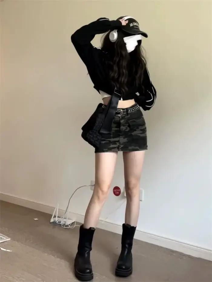 Jupe rétro taille haute pour femmes